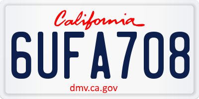 CA license plate 6UFA708