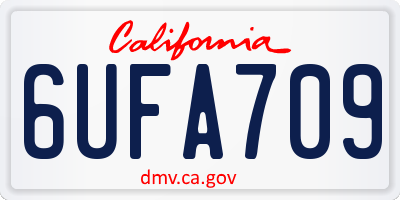 CA license plate 6UFA709