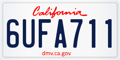CA license plate 6UFA711