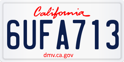 CA license plate 6UFA713