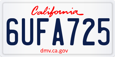 CA license plate 6UFA725
