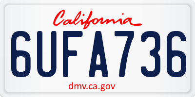 CA license plate 6UFA736