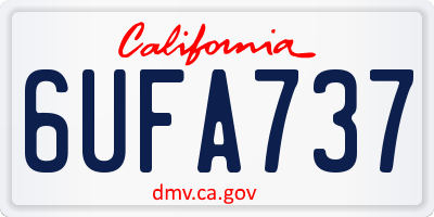 CA license plate 6UFA737