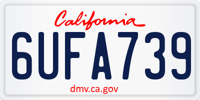 CA license plate 6UFA739