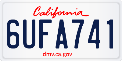 CA license plate 6UFA741