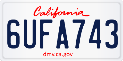 CA license plate 6UFA743