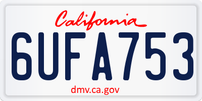 CA license plate 6UFA753