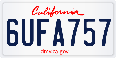 CA license plate 6UFA757
