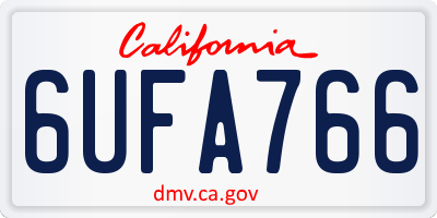 CA license plate 6UFA766
