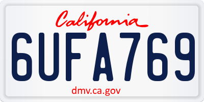 CA license plate 6UFA769