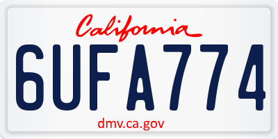 CA license plate 6UFA774