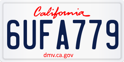 CA license plate 6UFA779