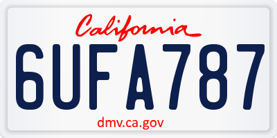 CA license plate 6UFA787