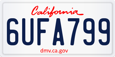 CA license plate 6UFA799