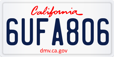 CA license plate 6UFA806