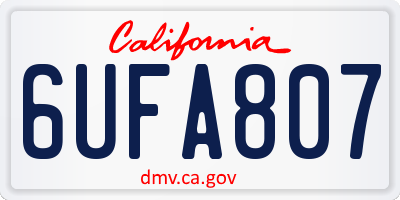 CA license plate 6UFA807