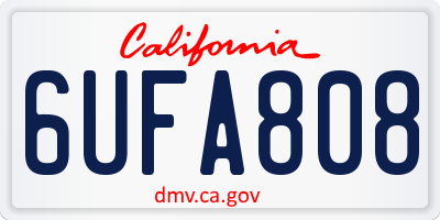 CA license plate 6UFA808