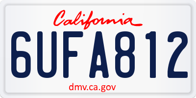 CA license plate 6UFA812