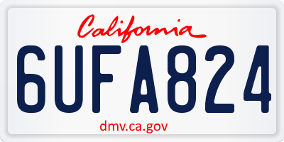 CA license plate 6UFA824