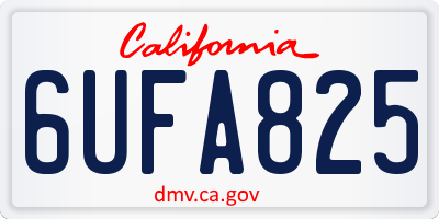 CA license plate 6UFA825