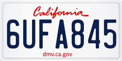 CA license plate 6UFA845