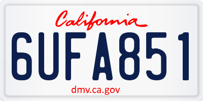 CA license plate 6UFA851
