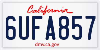 CA license plate 6UFA857