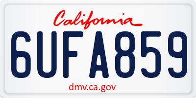 CA license plate 6UFA859