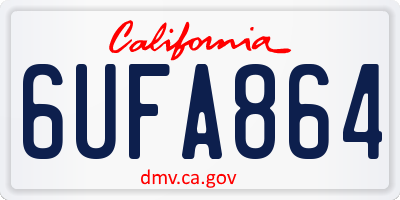 CA license plate 6UFA864
