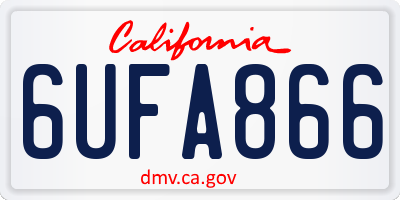 CA license plate 6UFA866