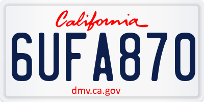 CA license plate 6UFA870