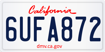 CA license plate 6UFA872