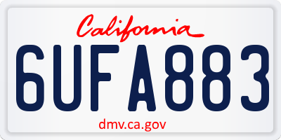 CA license plate 6UFA883