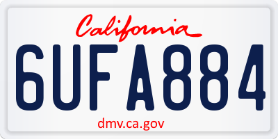 CA license plate 6UFA884