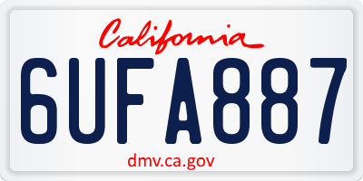 CA license plate 6UFA887