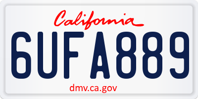 CA license plate 6UFA889
