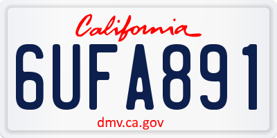 CA license plate 6UFA891