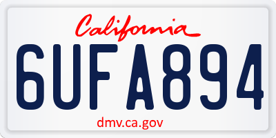 CA license plate 6UFA894