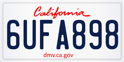 CA license plate 6UFA898