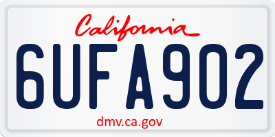 CA license plate 6UFA902