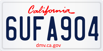 CA license plate 6UFA904