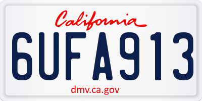 CA license plate 6UFA913