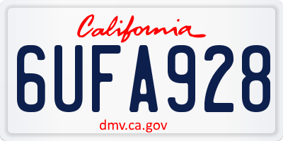 CA license plate 6UFA928
