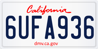 CA license plate 6UFA936