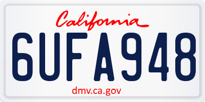 CA license plate 6UFA948