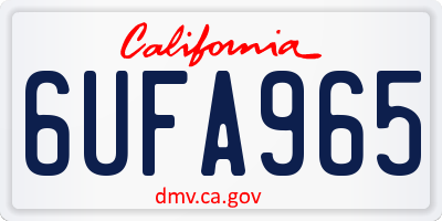 CA license plate 6UFA965