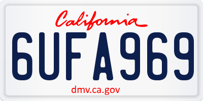 CA license plate 6UFA969