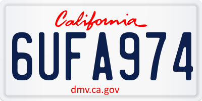 CA license plate 6UFA974