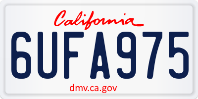 CA license plate 6UFA975