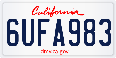 CA license plate 6UFA983